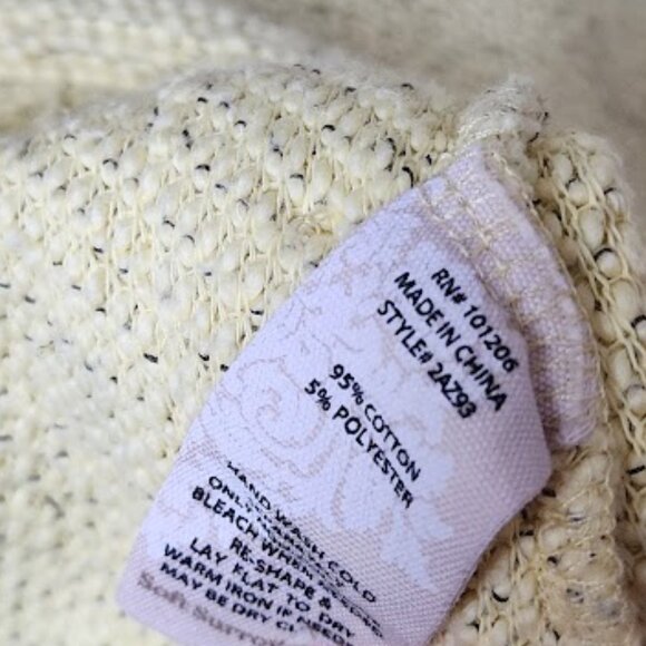 SOFT SURROUNDINGS Butter Yellow Knit Asymmetrical Cowl Neck Pullover Sweater L - Picture 4 of 7